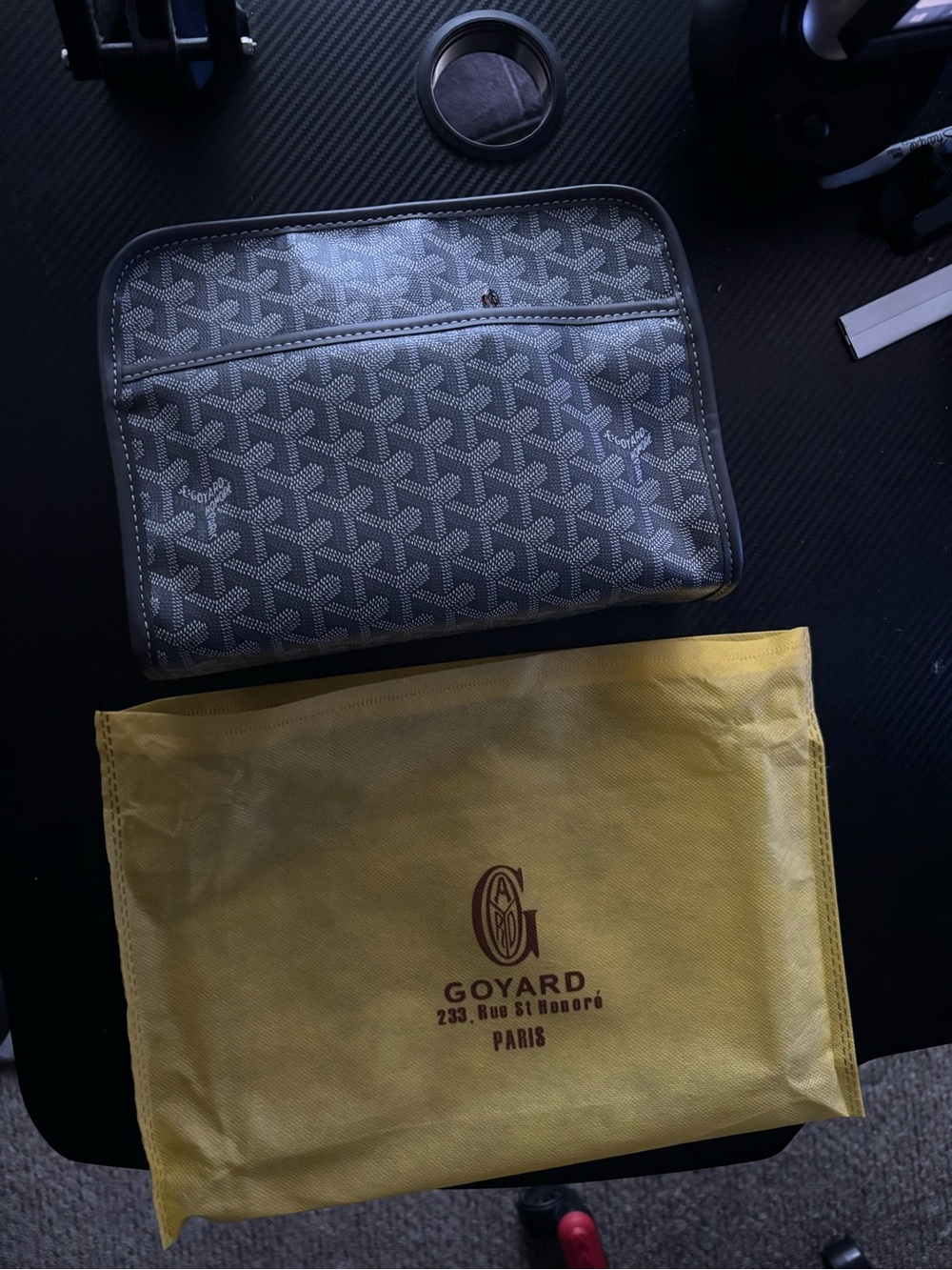 Goyard Gray Goyardine Canvas Toiletry Pouch